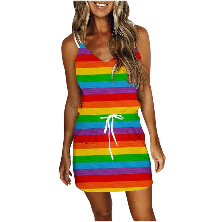 ワンピース Multi-Way Back Ribbon Stripe Dress Multi-Way Back Ribbon Stripe Dress