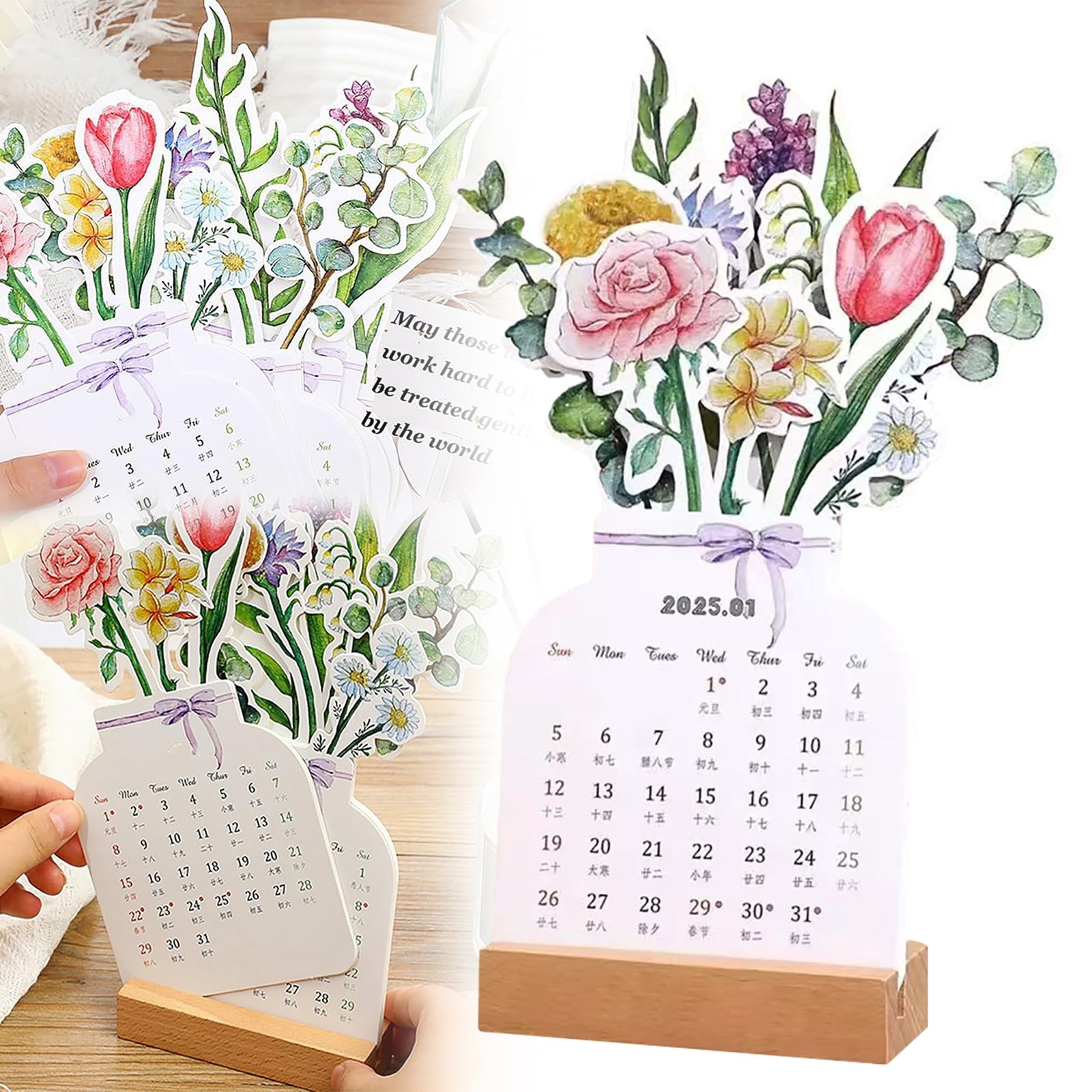 Wozhilaka 2025 Calendar for Wall Table Decor，Bloomylog 2025 Bloomy