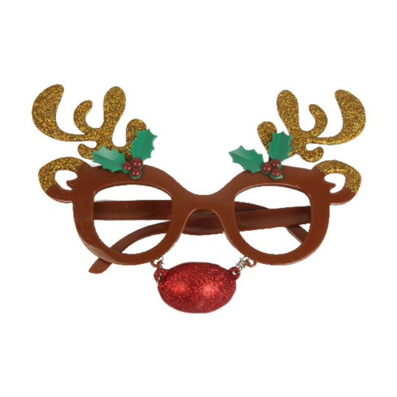 Wozhilaka Christmas Holiday Glasses Santa Holiday Pc Glasses Frames Sunglasses Fun Glasses Decorations Onion Powder Unique and Fashionable Glasses for Wedding Gifts