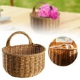thumbnail image 1 of Wozhilaka Closet Organizers Hanging Storage Wicker Baskets Wall Mounted Woven Hanging Basket Wicker Small Basket with Handle Wicker Organizer for Plants toys towels, 1 of 6
