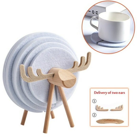 Wozhilaka Table Decor 12Pcs Style for Home Sheep Shape Antis Slip Table Decor Cup Pads Drink Coasterss Felts Coasterss Cup Mat Table Runner Placemat for Office Table Decor