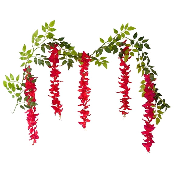 Wozhuo Artificial Flower Vine 180cm Fake Plumeria Hanging Decor for Living Room Wall Ceiling