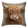 thumbnail image 1 of Wozhuo Cute Upland Cattle Pillow Cover Soft Embroidery Style Spring Decor, 1 of 7