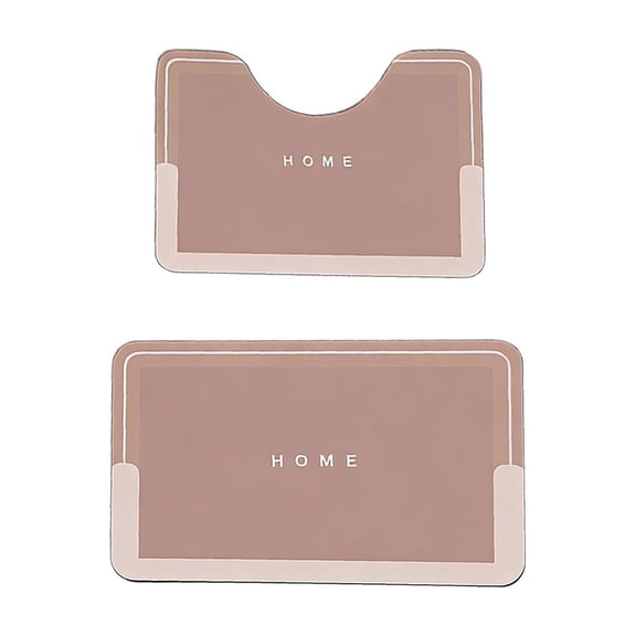 Wozhuo Diatom Mud Bathroom Floor Mat Household Water Absorbing Quickly Drying Floor Mat U Shaped Toilet Floor Mat Bathroom Entrance Floor Mat 2 Pcs Set Easter Home Decor