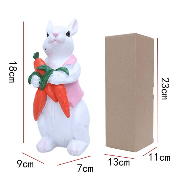 Wozhuo Easter Bunny Ornament Resin Tabletop Decor for Window Display