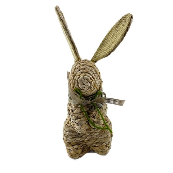 Wozhuo Easter Bunny Woven Rattan Rabbit Figurine Decor Gift Handmade