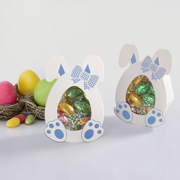 Wozhuo Easter Candy Box Rabbit Ears 10pc Sweet Treats Party Favor - Blue