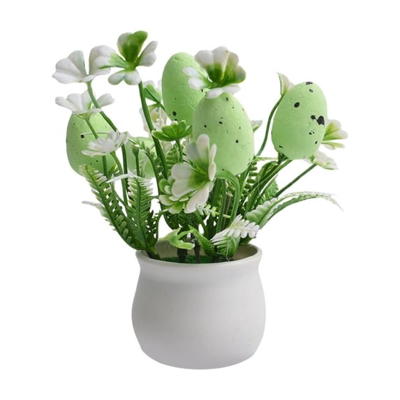 Wozhuo Easter Egg Mini Potted Plants Artificial Succulent Decor