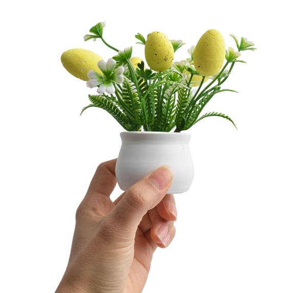 Wozhuo Easter Egg Mini Potted Plants Artificial Succulent Decor