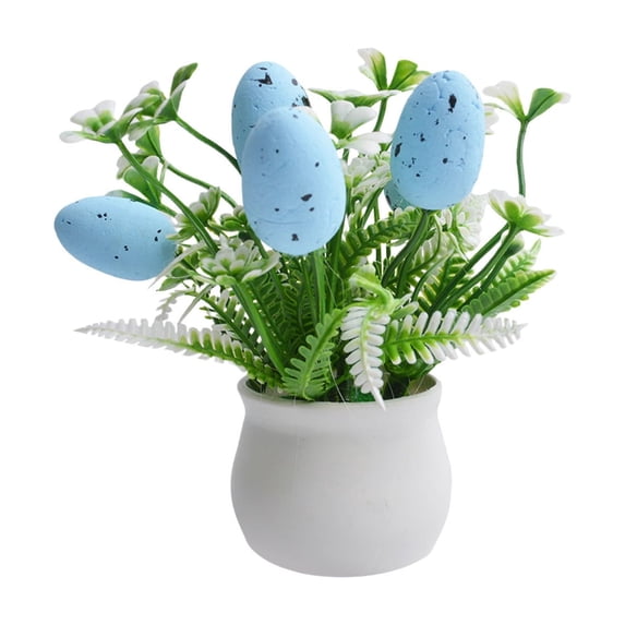 Wozhuo Easter Egg Mini Potted Plants Artificial Succulent Decor