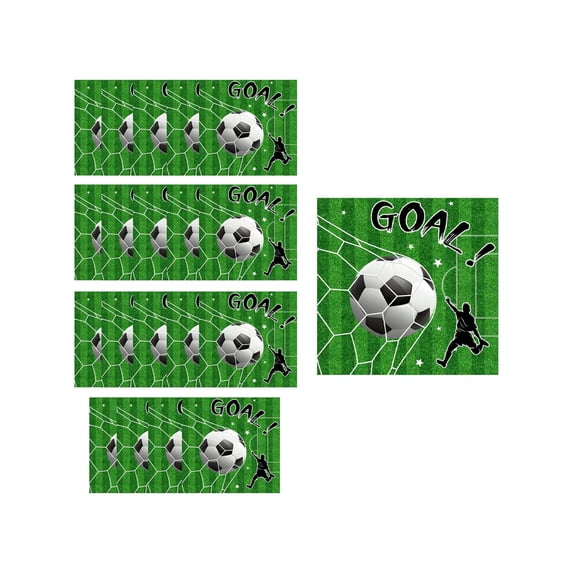 Wozhuo Football Party Supplies Disposable Tableware Set Plates Cups Napkins