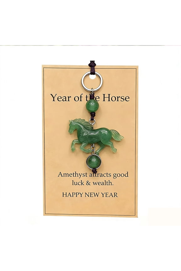 Lucky Amethyst Crystal Horse Keychain Easter Home Decor