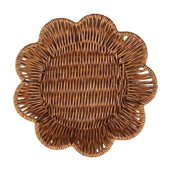 Wozhuo Plastic Woven Basket Storage Tray, Multi-Functional for Fruit Vegetables Snacks, Durable & Versatile