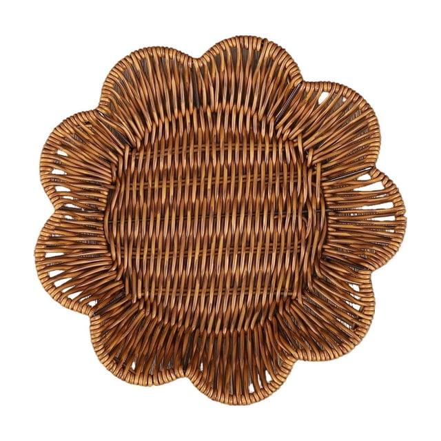 Wozhuo Plastic Woven Basket Storage Tray, Multi-Functional for Fruit Vegetables Snacks, Durable & Versatile