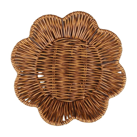 Wozhuo Plastic Woven Basket Storage Tray, Multi-Functional for Fruit Vegetables Snacks, Durable & Versatile