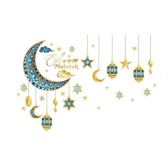 Wozhuo Ramadan Wall Stickers 3D Removable Decals for Living Room Bedroom Festival Decor