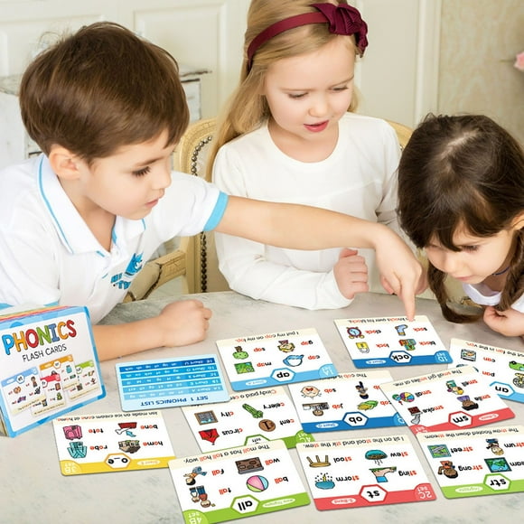 WozhuoToy Sight Words/Phonics Flash Cards Talking Phonics Flash Cards - Letter Sound, Improving Reading Skills by Blending and Segmenting Words, Preschool Learning Activities for Toddlers 3-8