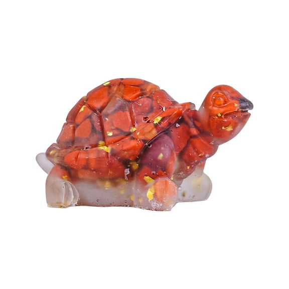 WozhuoToy Stone Turtle Statue, Hand Carved Tortoise Animal Collectible Sculpture Fengshui Healing Crystal, Tortoise Memorial Sculpture for Gift Home Decor Office Decor