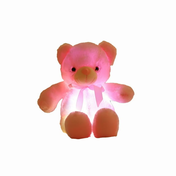 WozhuoToy Teddy Bear LED Stuffed Animal Soft Nightlight Glow Bear Plush Toy Gifts for Kids Mom Girls Birthday Christmas, 11.8"