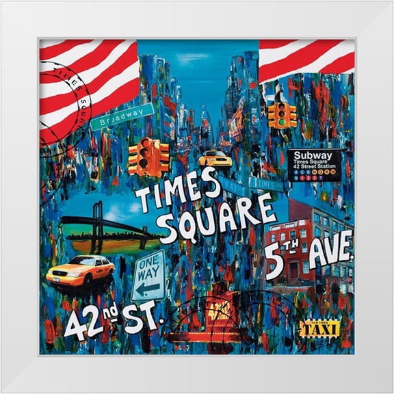 Wozniak, Sophie 12x12 White Modern Wood Framed Museum Art Print Titled - Times Square 5th avenue