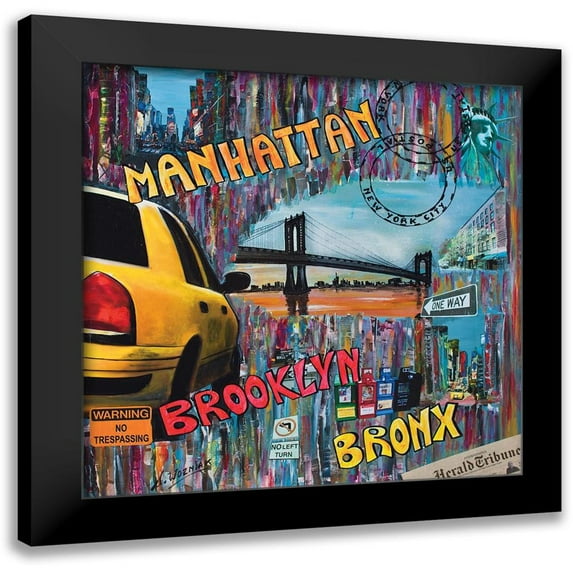 Wozniak, Sophie 20x20 Black Modern Framed Museum Art Print Titled - Manhattan Brooklyn