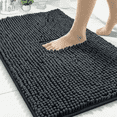 thumbnail image 1 of Wozola Chenille Bathroom Rug, Dark Gray Ultra Soft Absorbent Bath Mat, Non-Slip Machine Washable Shower Floor Rug for Bathroom, Tub & Entryway, 24"x59", 1 of 6