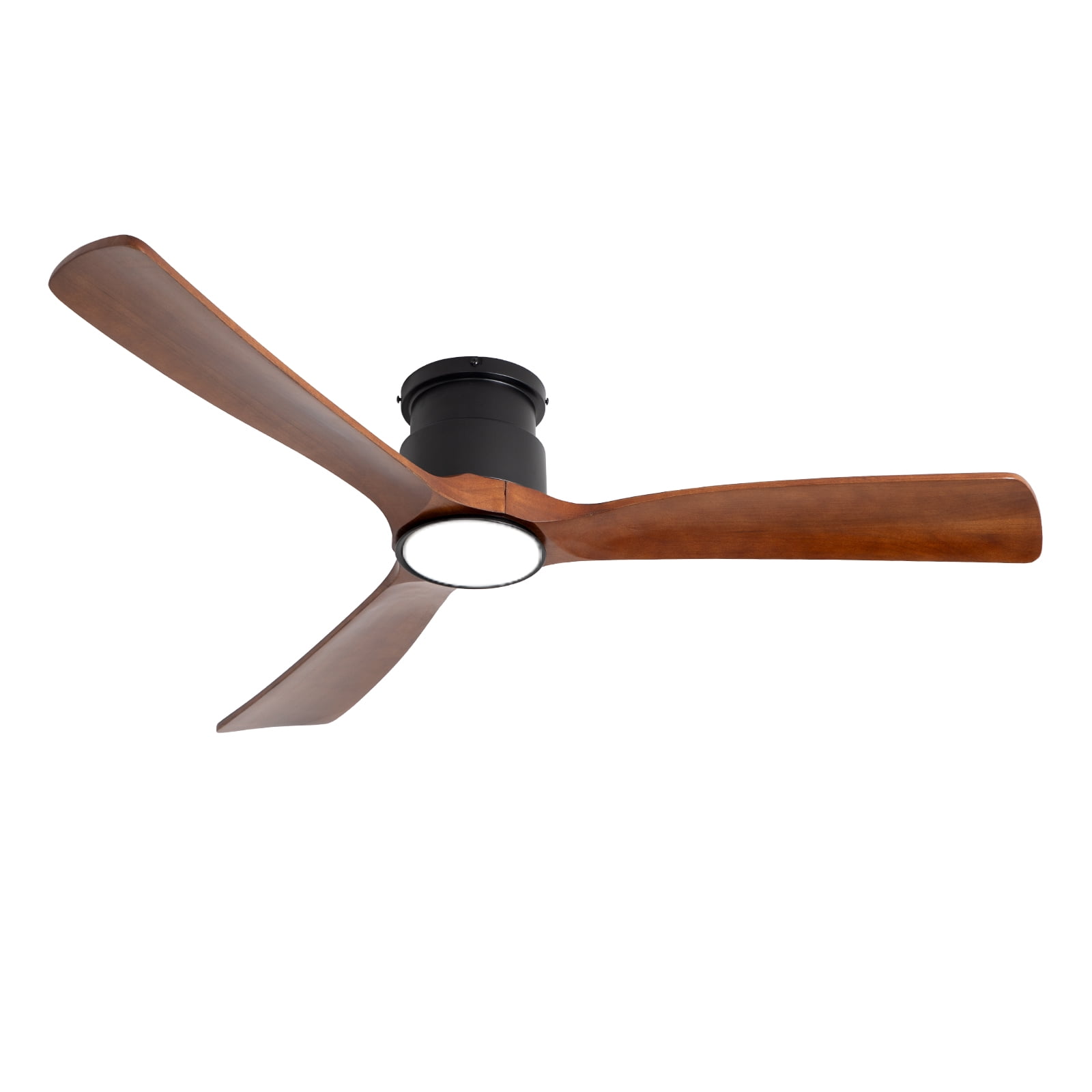 Wozzio 52 Inch Natural Brown Log Recessed Mount Ceiling Fan Light, 22 Watt Tri-Colour Dimmable with Remote Control And Silent Reversible Motor