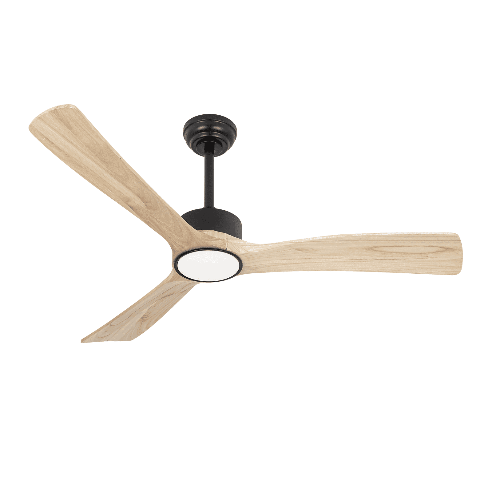 Wozzio 52 inch Ceiling Fan with Light and Remote,DC Motor,3CCT Dimmable LED Light,3 Solid Wood Blades,Indoor & Outdoor