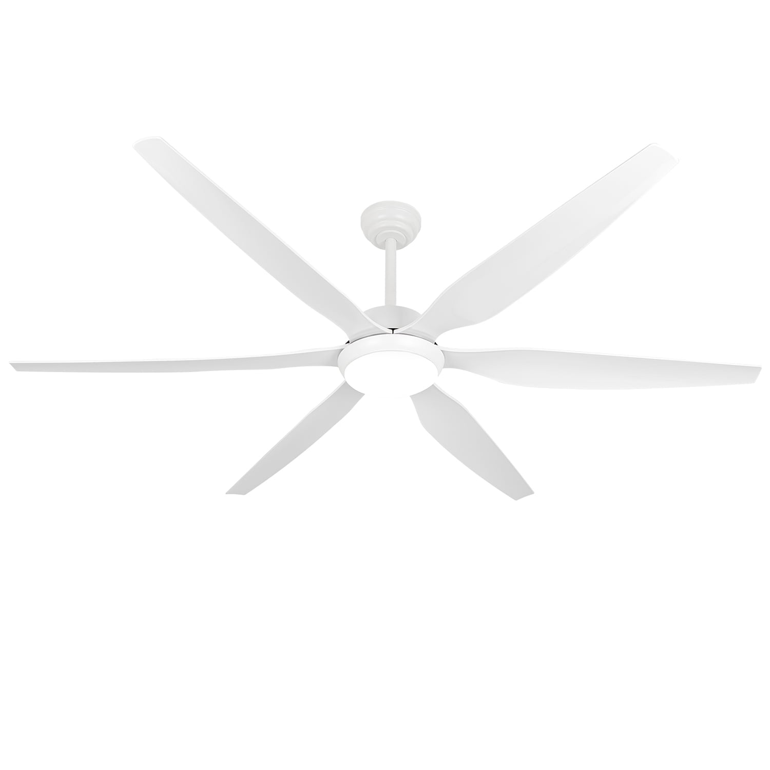 Wozzio 65 inch Ceiling Fan with Light and Remote, 3CCT Dimmable LED Light, 6 White ABS Blades, Indoor & Outdoor
