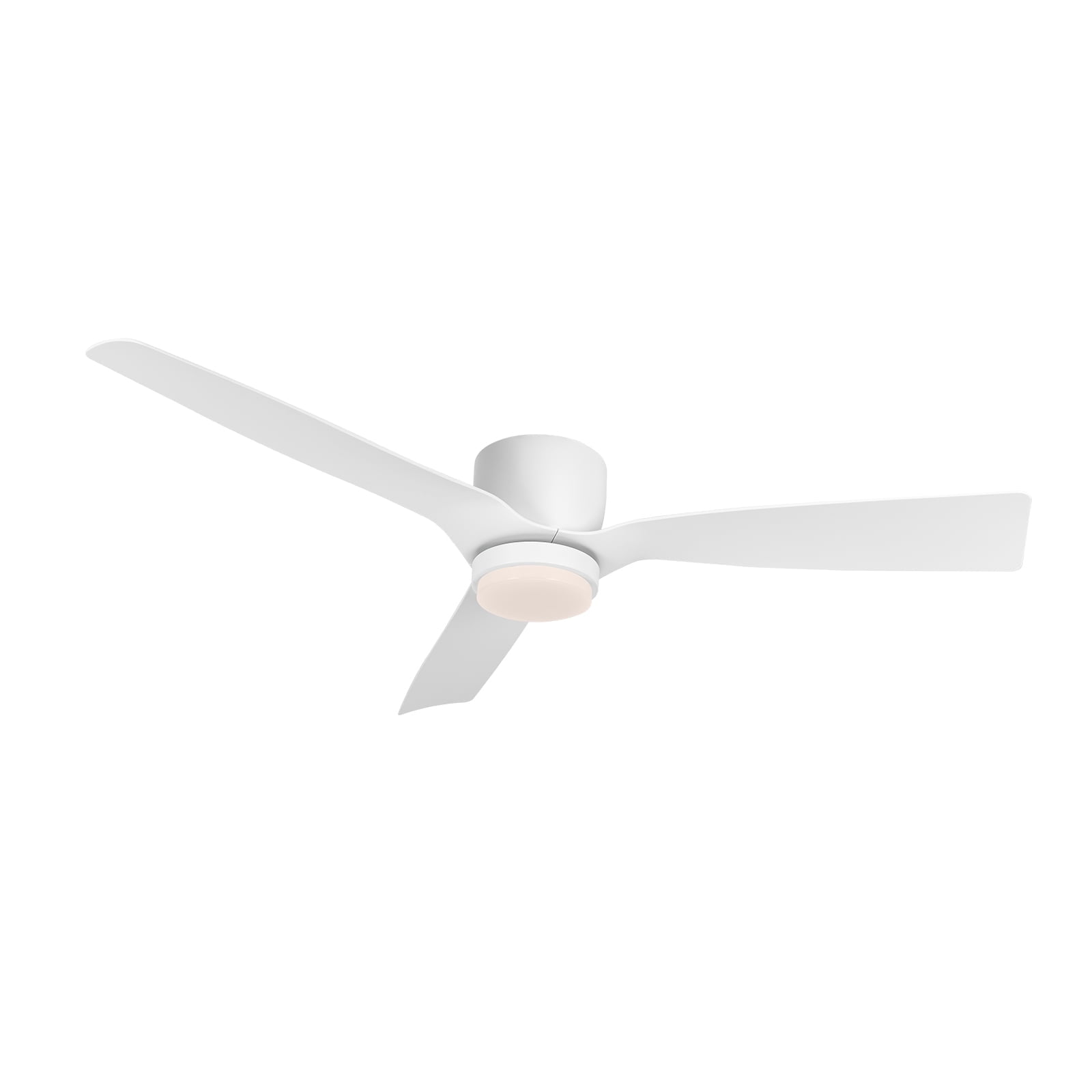 Wozzio Flush Mount 52 inch Morden White Ceiling Fan with Light and Remote Indoor/Bedroom/Apartment