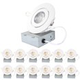 thumbnail image 1 of Wozzio High-Quality 4 Inch Recessed Lighting 3CCT Ultra Dimmable (12 Pack) for Home Decor - 3000K-5000K Selectable, 1 of 7
