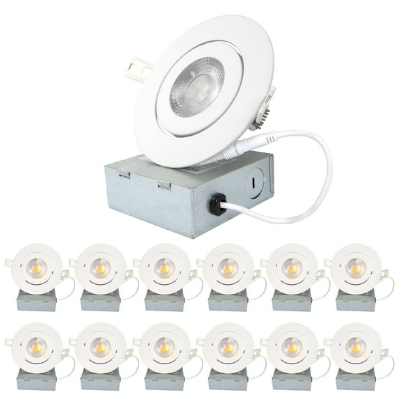 Wozzio High-Quality 4 Inch Recessed Lighting 3CCT Ultra Dimmable (12 Pack) for Home Decor - 3000K-5000K Selectable