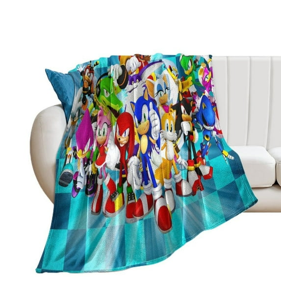 Wp3855523-sonic-the-hedgehog-movie-wallpapers Luxury Flannel Blanket - Super Soft Anti-Static Plush Warm Blanket for Sofa Bed - Extra Large Cozy Blanket for Men and Women, Home Decor Gift.