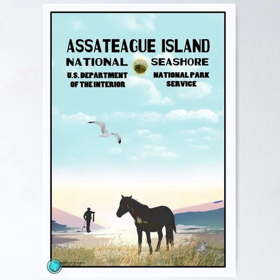 Wpa Style Assateague Seashore Poster, Poster Only