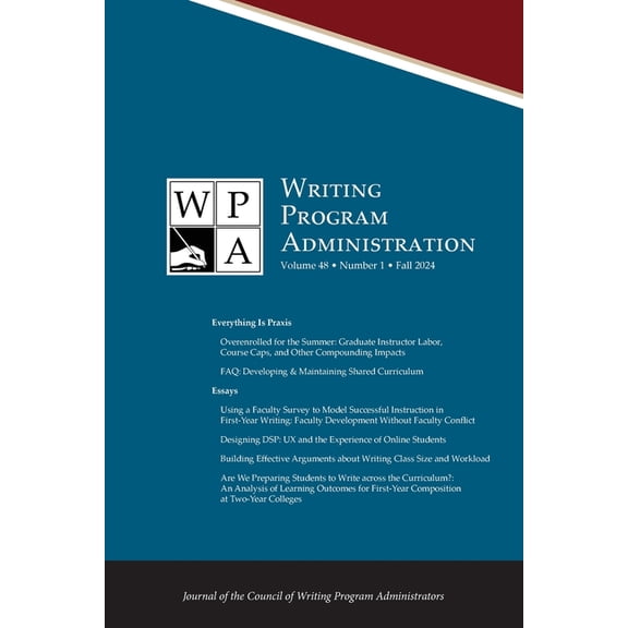 Wpa: Writing Program Administration 48.1 (Fall 2024), (Paperback)