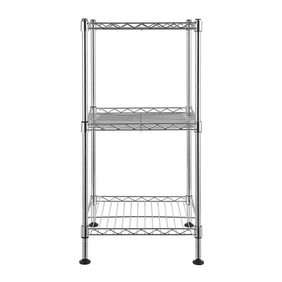 Wqmh 3 Tier Adjustable Wire Shelf, 3 Tier Metal Storage Shelves with NSF Certified, Chrome Wire Rack Shelving Unit, 200Lbs Capacity, for Kitchen, Pantry, Laundry, Basement