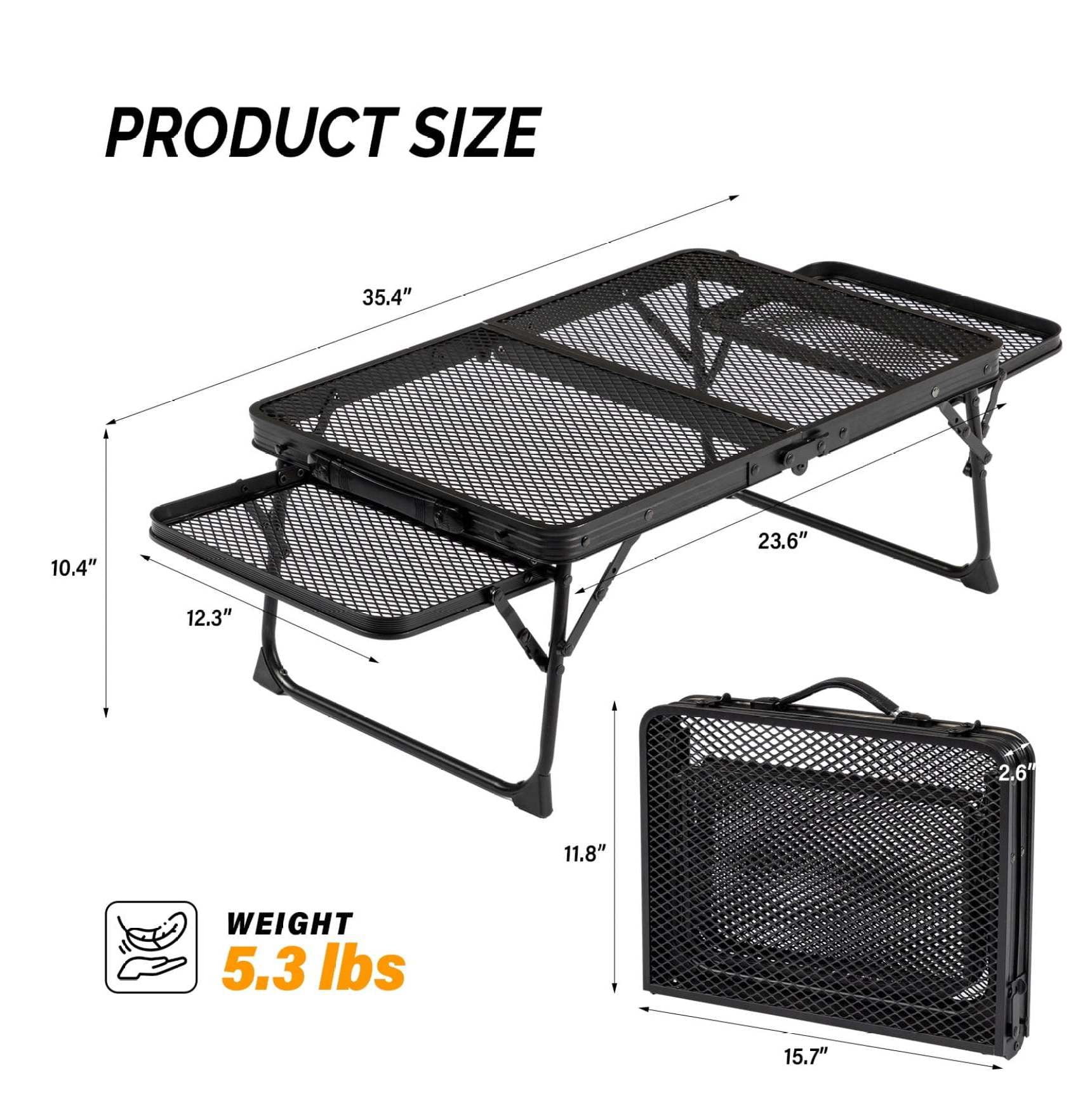Wqmh 3FT Folding Grill Table, Camping Table, Tailgate Tables, Grill ...