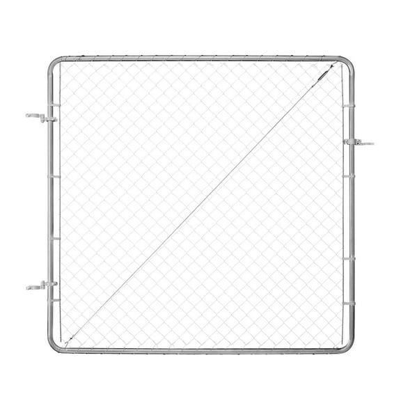 Wqmh Chain Link Fence Gate, Adjustable Chain Link Fence Panel, For Garden Fence Gate Opening, Rust-Resistant Galvanized Fencing Gate for Farm, Posts Not Included,72inch x 70inch