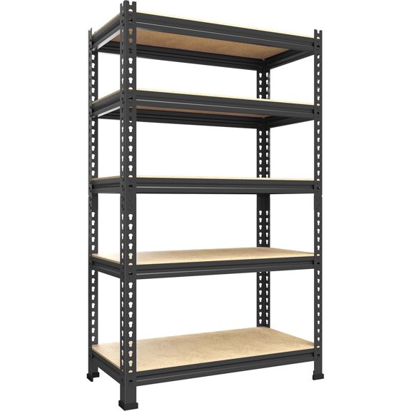 Wqmh Storage Shelves 5 Tier Adjustable Garage Storage Shelving, Heavy Duty Metal Storage Utility Rack Shelf Unit for Warehouse Pantry Closet Kitchen, 28"W x 12"D x 59"H