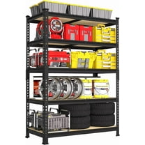 Wqmh Storage Shelves 5 Tier Adjustable Garage Storage Shelving, Heavy Duty Metal Storage Utility Rack Shelf Unit for Warehouse Pantry Closet Kitchen, 35.5"W x 12"D x 72"H