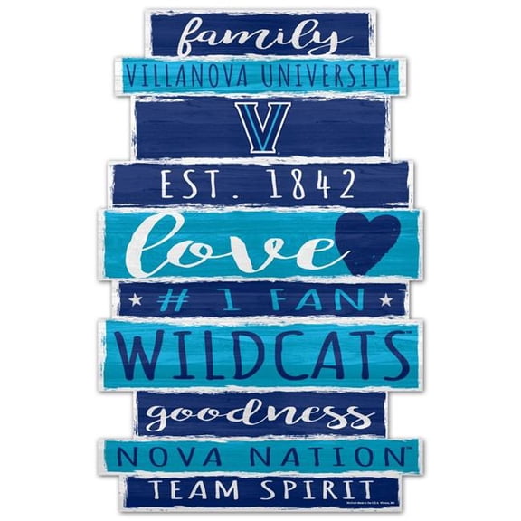 Wraft 9416627673F 11 x 17 in. Villanova Wildcats Sign - Wood - Family Word
