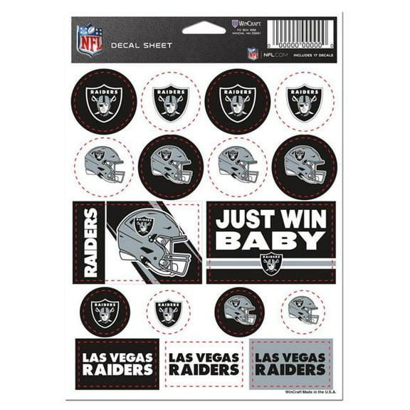Wraft 9416673488 5 x 7 in. Vinyl Las Vegas Raiders Decal Sheet