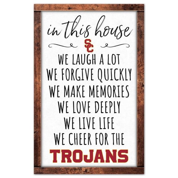 Wraft Fanatics 9416628170 11 x 17 in. USC Trojans Sign - Wood In This House