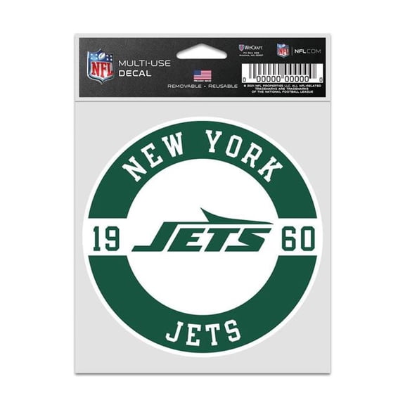 Wraft Fanatics 9416638056 3.75 x 5 in. York Jets Decal - Patch Fan