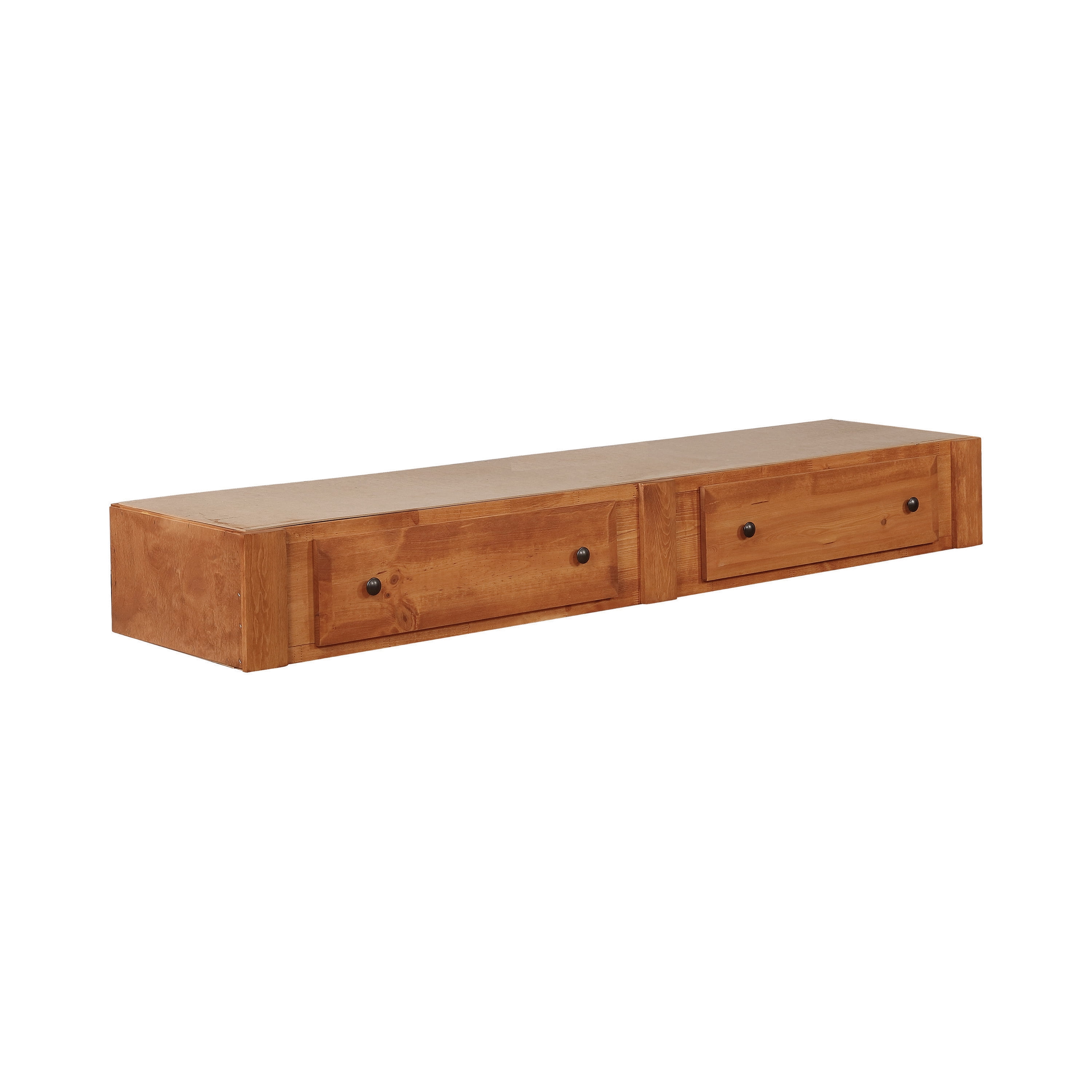 Amber Wash Solid Wood 2-Drawer Under Bed Storage