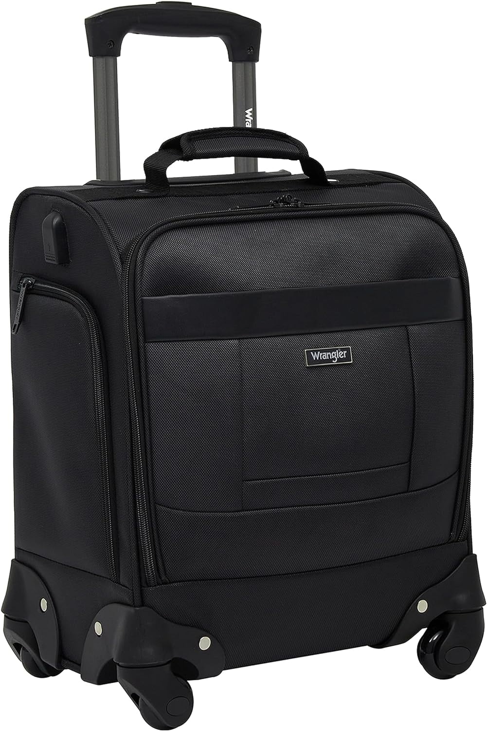 Wrangler 15" Underseat Spinner CarryOn Luggage, Charcoal