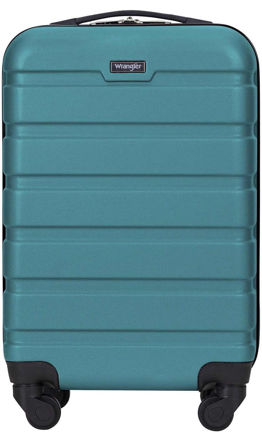 Wrangler 20” Carryon Rolling Hardside Spinner Luggage, Teal