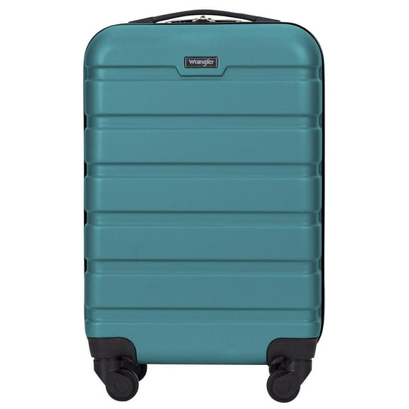 Wrangler 20” Carry-on Rolling Hardside Spinner Luggage, Teal