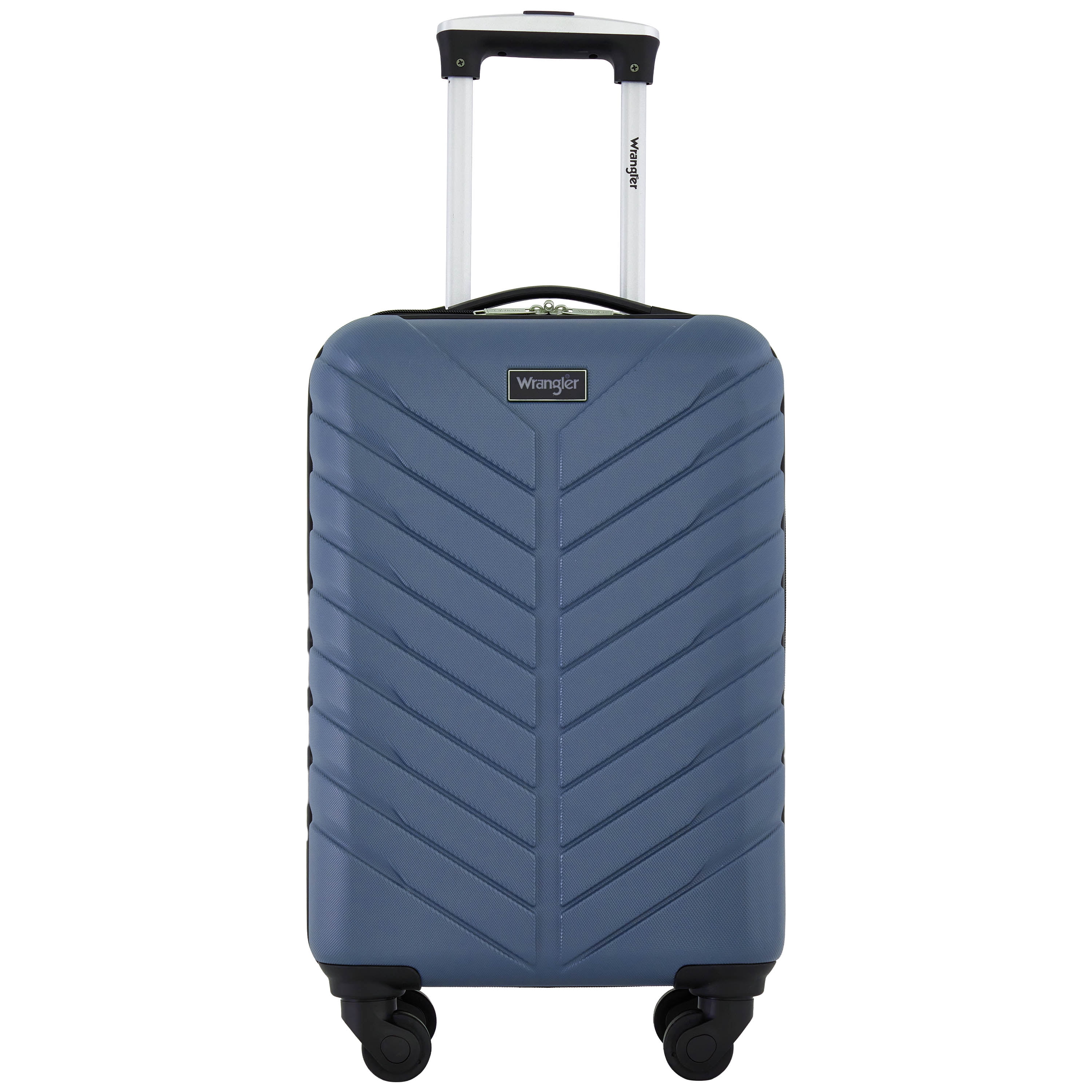 Wrangler 20-inch Carry-On Rolling Hard Side Spinner Luggage, Blue
