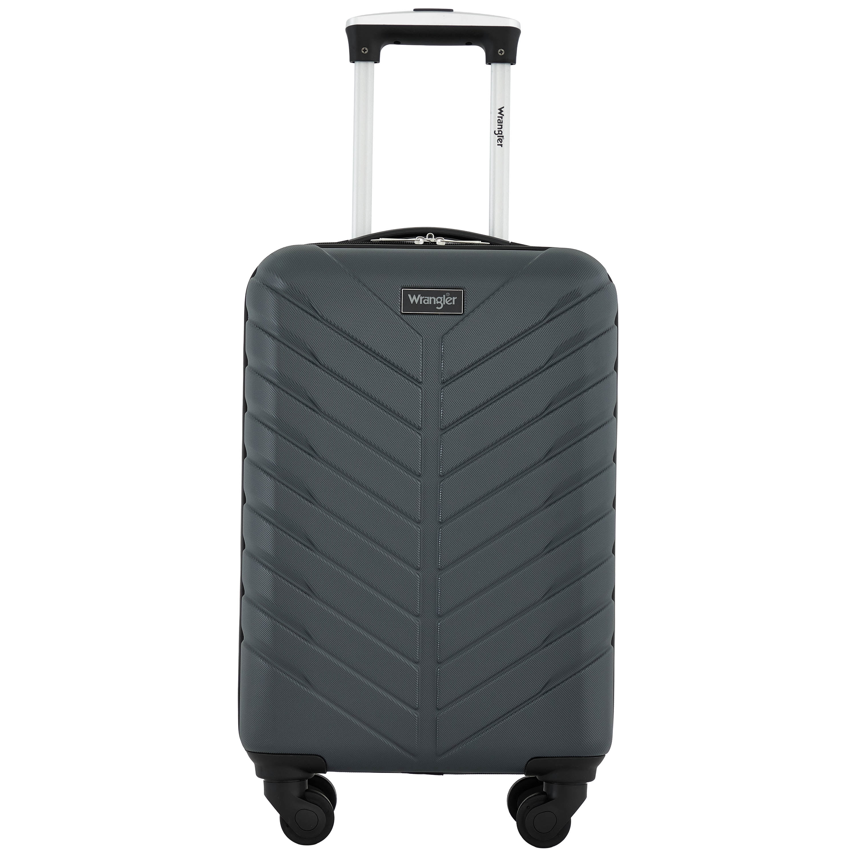 Wrangler 20-inch Carry-on Rolling Hard Side Spinner Luggage, Gray